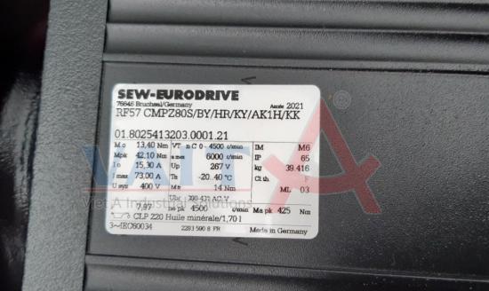 Helical gearmotor RF57 CMPZ80S/BY/HR/KY/AK1H/KK Sew - Eurodrive